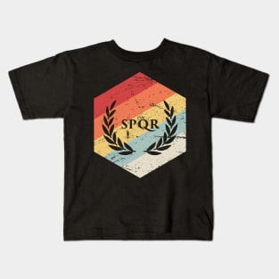 Retro Roman Empire SPQR Icon Kids T-Shirt